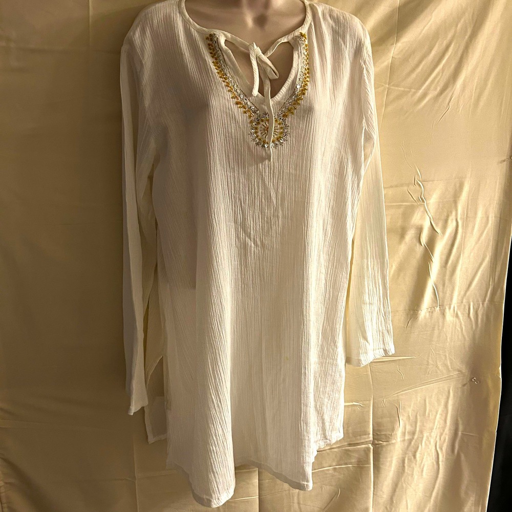 New medium mountain lake sequence embellished top #1775*8